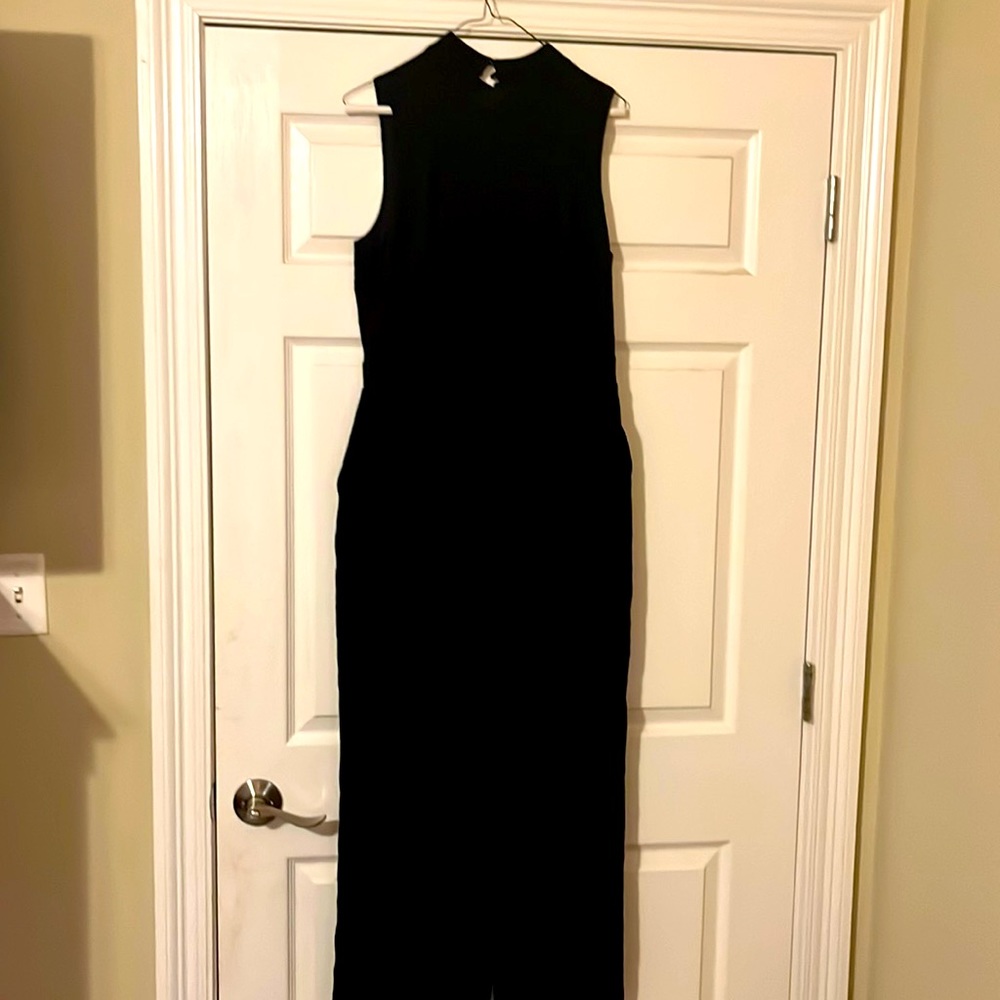 Eva Franco black jumpsuit, cut out back detail